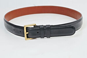Coach Belt 30 75 Black Glove Tanned Leather Gold Brass Buckle Vintage Classic